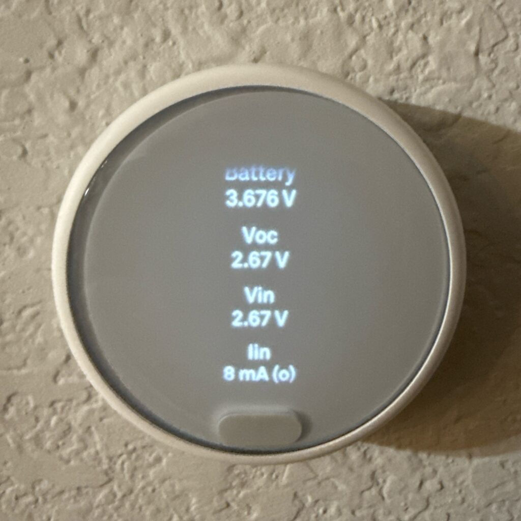 Google Nest E showing low voltage
