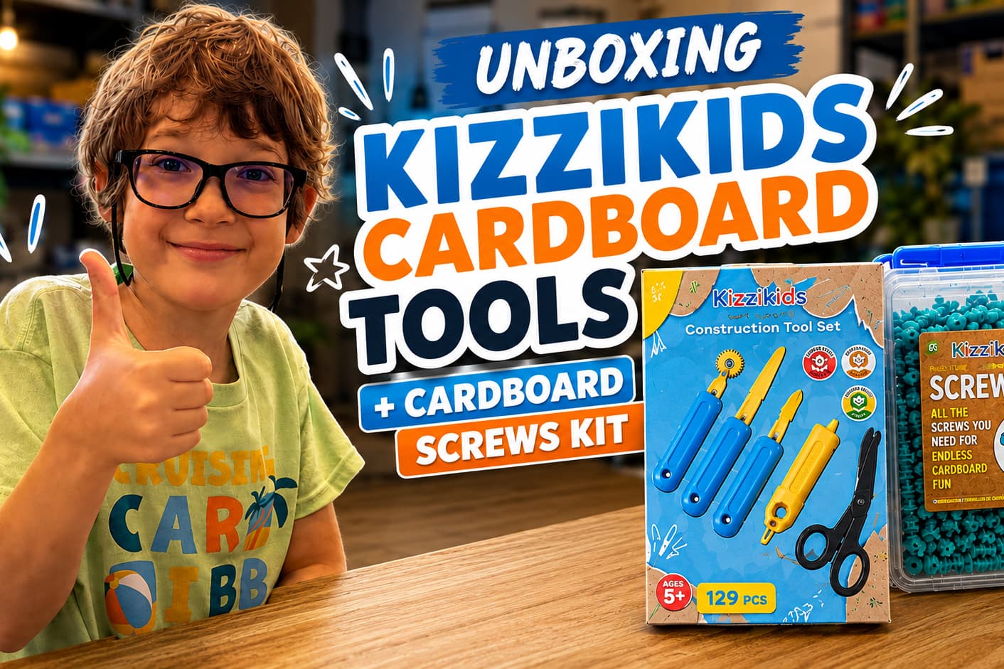 Unboxing Kizzikids Cardboard Tools